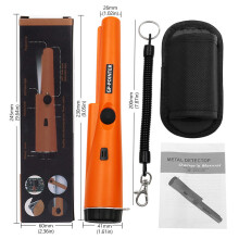 Professionele metaaldetector met pinpointer, IP68-behuizing voor onderwatergebruik, audio- en trilalarm en multifunctioneel gebruik.