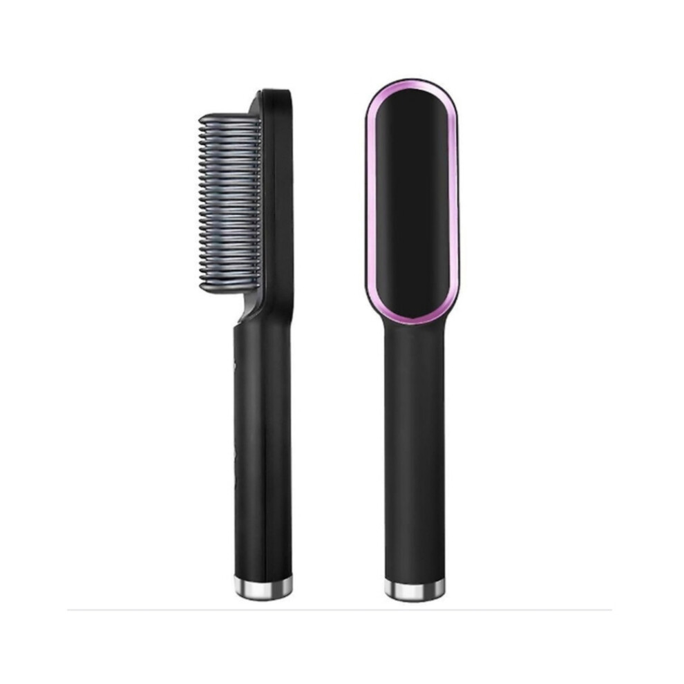 Stylish Hair Straightener Brush, Negative Ion Hair Straightener, Fast Heating, Auto-Off Feature, For Radiant And Healthy Locks