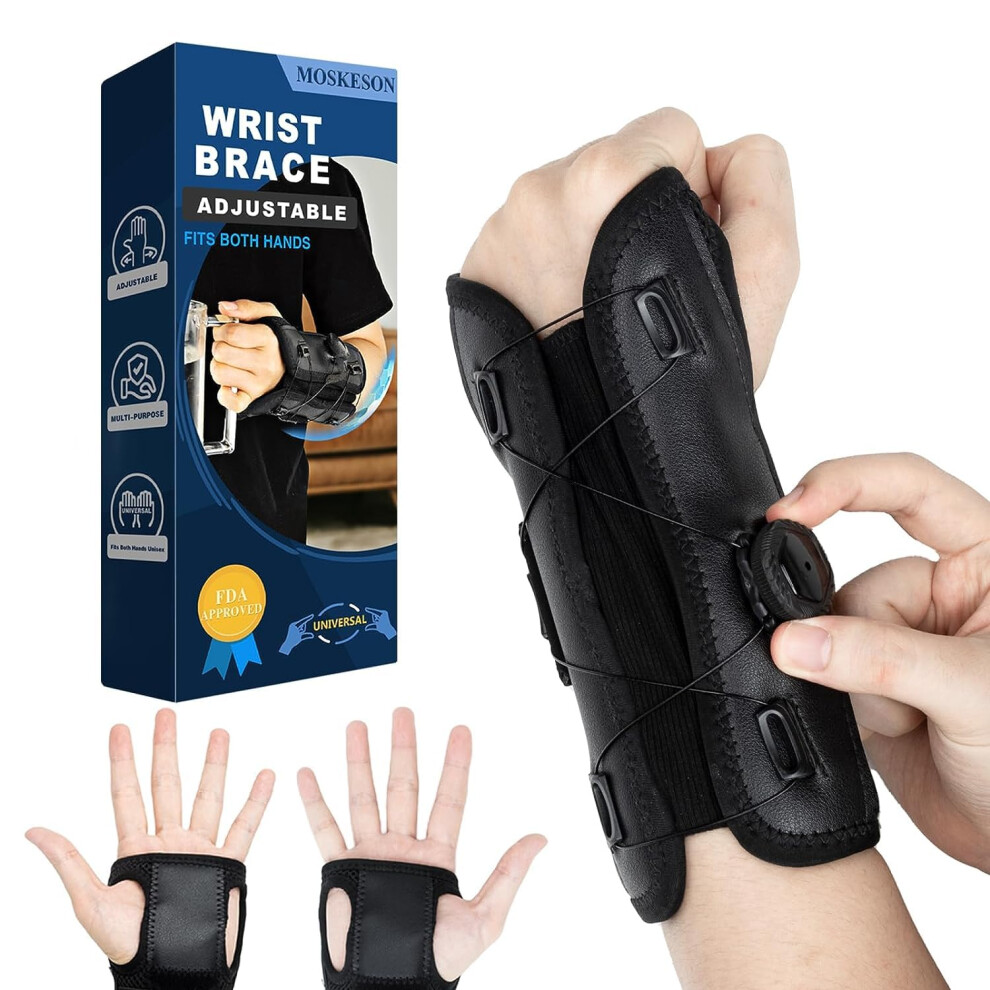 Thumb Spica Splint for Tendonitis Support, Adjustable Wrist Brace with Plastic Splints for Carpal Tunnel Relief, Customized Fit Breathable Mesh