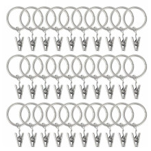 Decorative Window Accents, Extra Thickness and Hardness Drapery Rings, Wide Application Matte Silver Curtain Hooks Hangers for Hanging in Bedroom