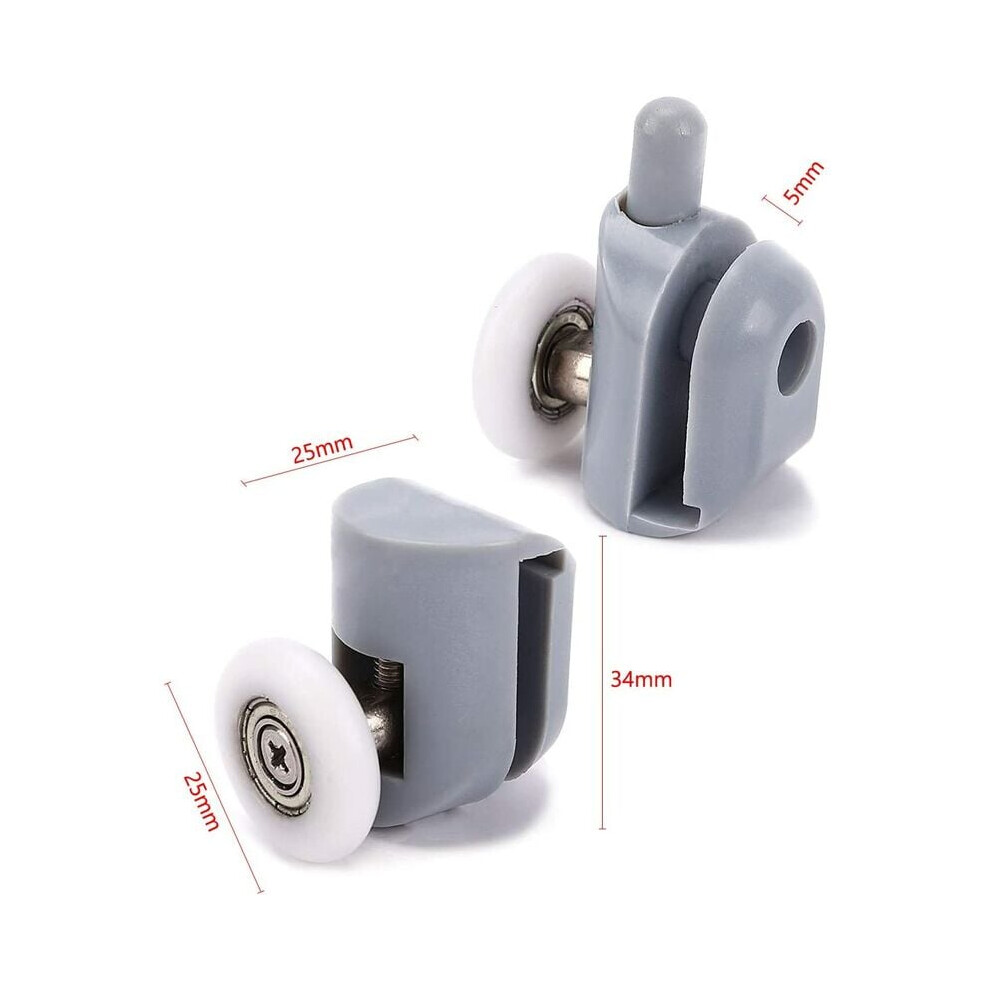 Smooth Shower Door Rollers, Ultra-Quiet Home Bathroom Diy Replacement Parts, Ball Bearing Double Roller Assembly For Easy Installation On Glass 9169997260932