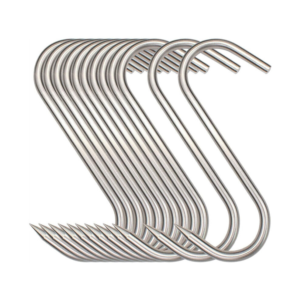 Heavy Duty S-Shaped Meat Hooks, Stainless Steel Butcher Hook Anti-Corrosion For Meat Processing, Sharp Hook For Hanging Drying Smoking, High Quality, 9173940413122