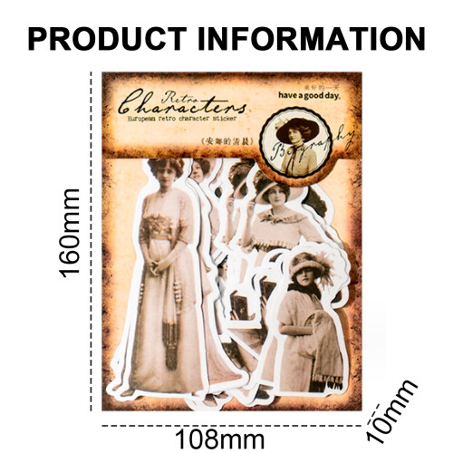 Αυτοκόλλητα vintage μόδας, αυτοκόλλητα είδη scrapbooking για εξατομικευμένα έργα τέχνης, 1