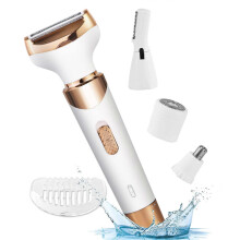 (3021) 4-in-1 Electric Shaver for Women, USB-C Rechargeable Cordless Electric Razor for Face & Body Bikini Nose Eyebrows