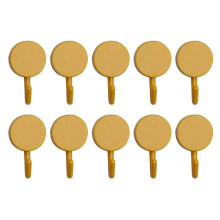 (10PCs,Yellow)Self-Adhesive Utility Hooks, Cute Decorative Wall Mount Hats Towels Key Hooks, Storage Hook for Home Kitchen Bathroom Office