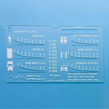 (Human Rectangle) Micro Range-R Card Flexible Rangefinder Card for Outdoor Huntings
