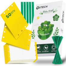 Pack of 50 fungus gnats control, yellow stickers, fungus gnats, sticky catcher for pest control in indoor plants