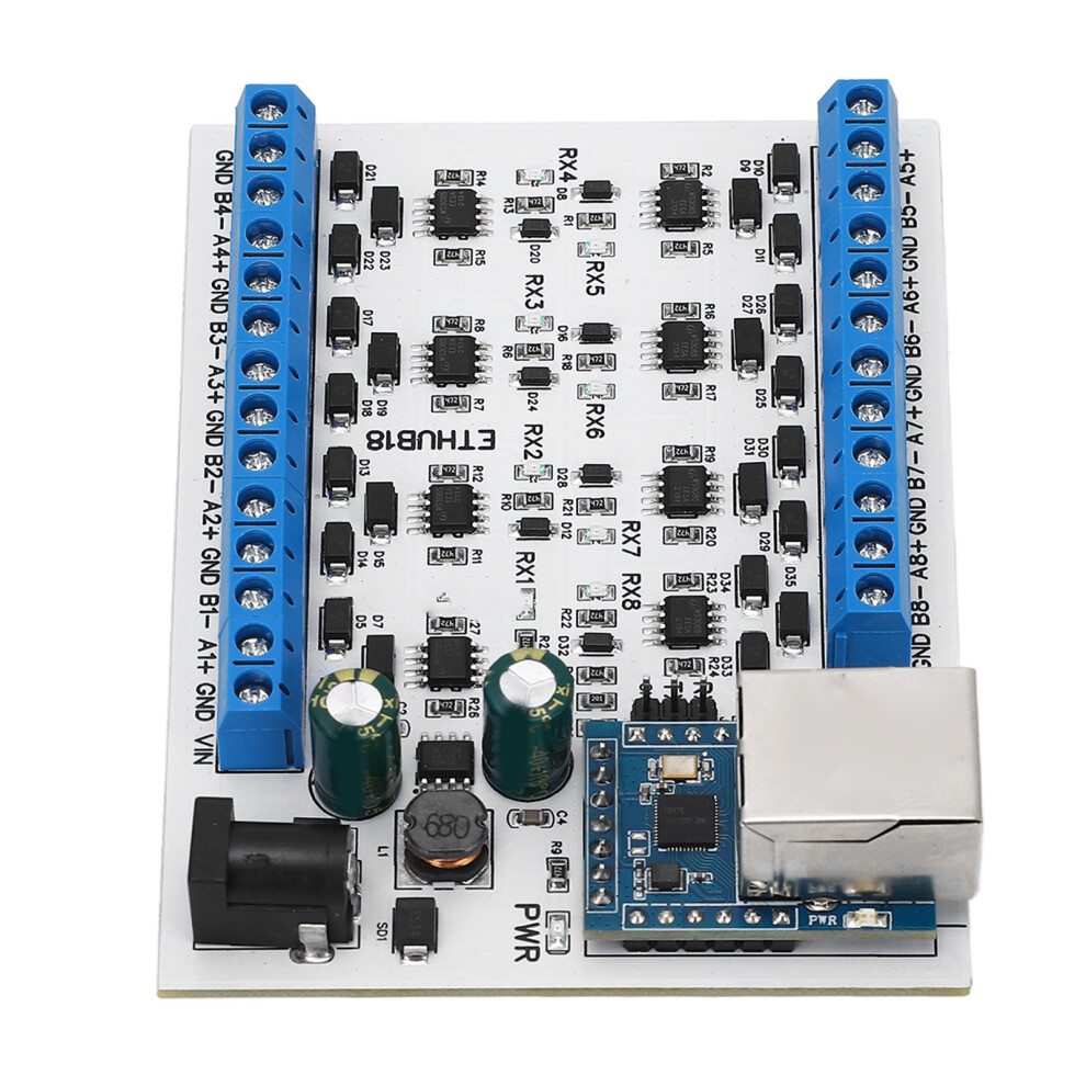 Rj45 To 8 Rs485 Hub Converter With Surge Protection, 115200Bps 5001371038451