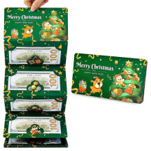 (Green) Christmas Money Holder with 10 Slots Envelopes, Cash Gift Card Holder for Men, Women, Girls & Boys Xmas Gift