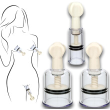 3Pcs Clit Nipple Twist Suckers, Adjustable Manual Vacuum Suction Cup for Couples Play More Sensitivity, SM Sex Toys Flirt for Women Men