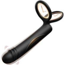 Anal Dildo Vibrator Adult Sex Toys with Cock Ring, 10 Vibrating Double Penetration Butt Plug, Male Prostate Massager, Sex Toy for Couples Women