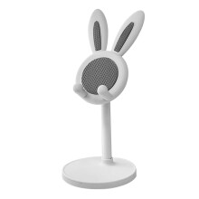 (White) Cute Bunny Phone Stand, Angle Height Adjustable Phone Stand, Kawaii Phone Holder Bunny Gift for Women Girls