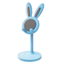 (Blue) Cute Bunny Phone Stand, Angle Height Adjustable Phone Stand, Kawaii Phone Holder Bunny Gift for Women Girls