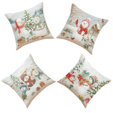 4PCS Pillowcase Christmas Holiday Linen Pillow Covers-Style 5