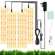 OFFCUP Grow Lights for Indoor Plants, 4pcs 5000K Full Spectrum LED Plant Light, 540 LEDs Plant Grow Light with Auto On/Off 3/9/12H Timer, 3 Modes, 10