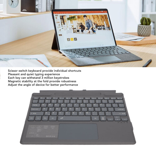 Ultra Slim Bluetooth Wireless Notebook Keyboard with Touchpad, Black 2