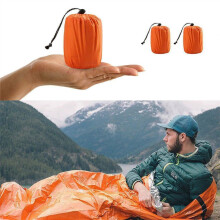 Notfall-Schlafsäcke, Thermo-Bivaksackdecke für Outdoor-Abenteuer, tragbarer, wasserdichter und winddichter Notunterstand mit Pfeife