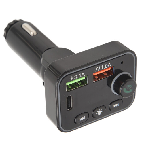 Handsfree Calling Bluetooth Adapter Car FM Transmitter LED Backlit Crystal Clear Audio Transmission Voice Control Smart Undervoltage Detection 1