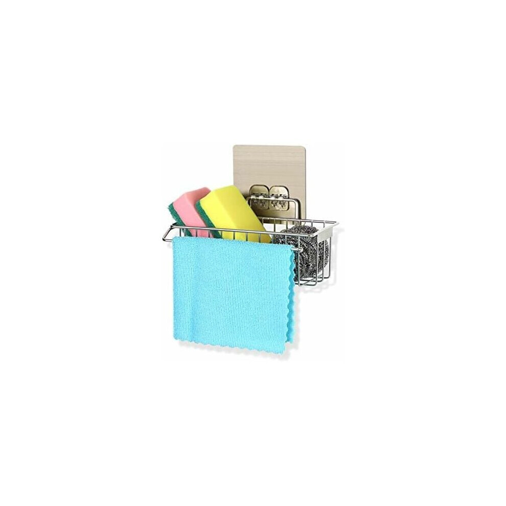 Versatile Kitchen Sponge Holder, Innovative Drainage System, Premium Stainless Steel Construction, Space-Saving Sink Organizer, Adaptable 9448196390900