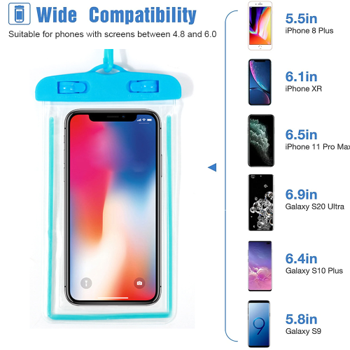 Capa universal à prova d'água, capa subaquática para celular com tampa transparente para todos os smartphones de até 7,5 polegadas, capa 1