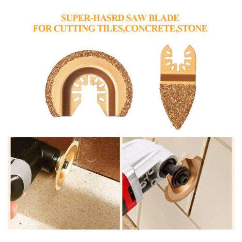 Oscillating Tool Blades, Semi Circle Triangular For Versatile Wide Applications, Long-lasting Durability With Multi Tool Blades Carbide, Grout Mortar 2