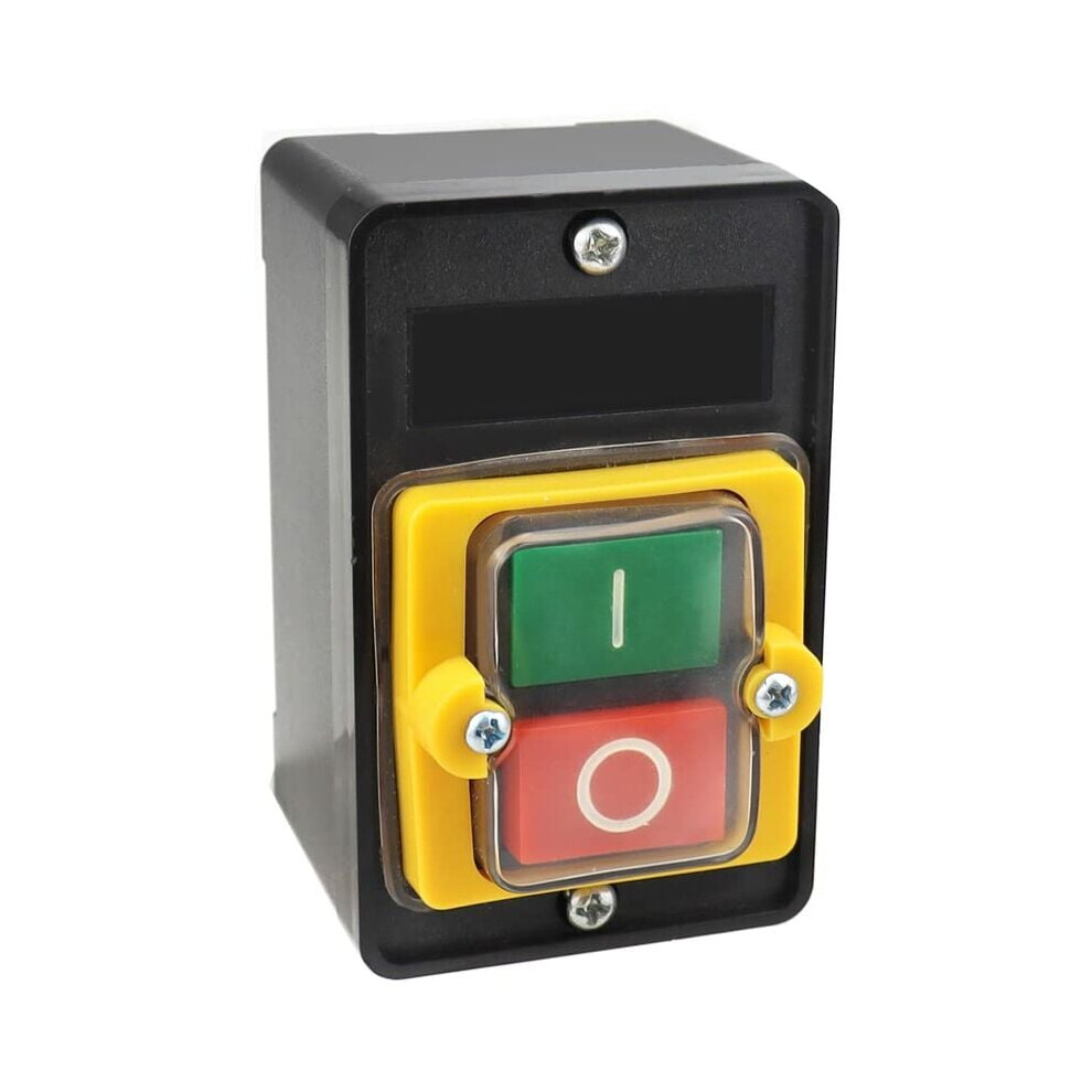 Mechanical Equipment Control Station Switch, Waterproof Latching Push Button With Dust-Proof Plastic Sleeve, On Off Start Stop Motor Switch Featuring 9433291786468