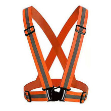 Reflective Safety Apparel, Adjustable Straps Vest, High Visibility Gear for Outdoor Activities, Comfortable Fabric, Elastic Bands, Breathable, for Nig