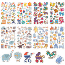 Olifantenstickers voor babyshower, creatieve cartoonachtige en schattige dierenontwerpen, een geweldig cadeau voor aanstaande moeders.