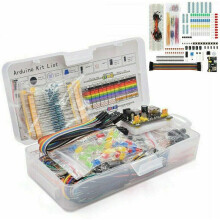 Compatibel met Arduino, elektronische componentenkit, breadboard, voedingsmodule, jumperdraden, condensatoren, LED, opbergdoos voor beginnende