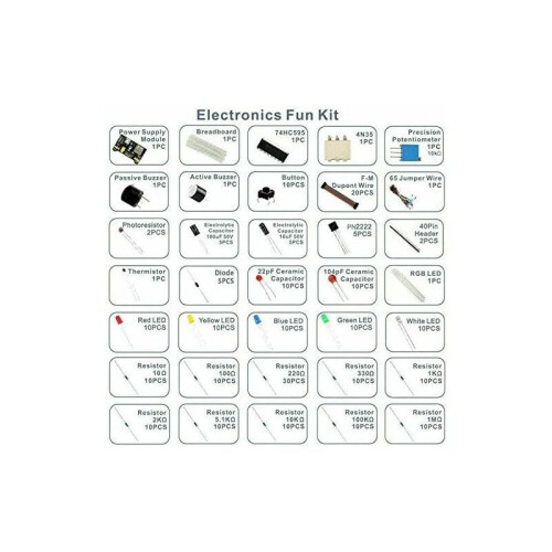 Συμβατό με Arduino, κιτ ηλεκτρονικών εξαρτημάτων, πλακέτα Breadboard, μονάδα τροφοδοσίας, 2