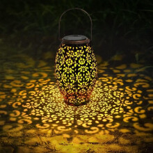 Lanterna solar de exterior com painel de alta eficiência, à prova d'água e com luz branca quente para decoração de jardim (1 unidade)