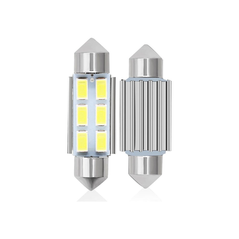 Bright Led Bulb, Aluminum Housing 6-Smd For Car Map Door With Non-Polarity Design, Heat Dissipation And Wide Voltage Range, White/Light 9173940258648