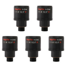 5X CCTV Lens 1/2.5 Inch 6-22mm 5MP M12 Mount Varifocal Lens F1.6 for 4MP/5MP CMOS/CCD Sensor Security IP/AHD Camera