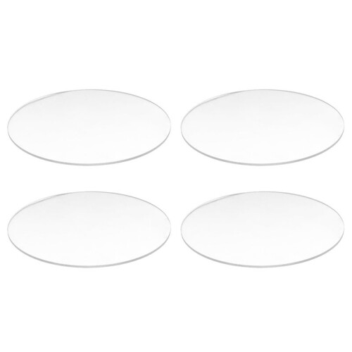4X Transparent 3mm Thick Mirror Acrylic Round Disc Diameter:85mm