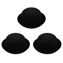 3Piece Melon Bowler Hat Hat Bowler Hat Bowler Hat  Hat Chaplin Hat Riding Hat (Black)