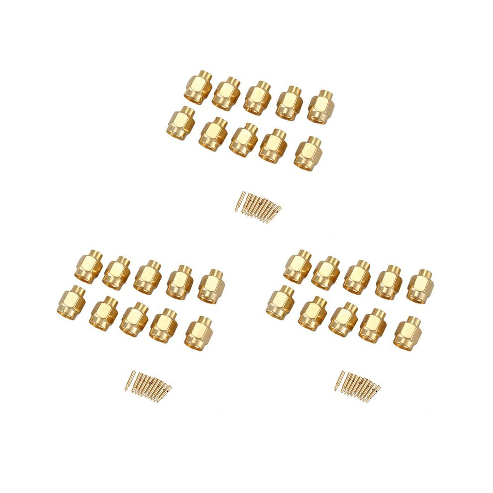 30X Sma Male Plug Solder Rf Coax Connector For Semi-Rigid Rg402 0.141 Inch Cable Gold 6033614522716