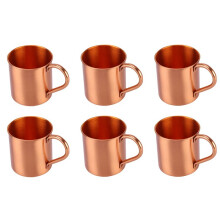6X Sport Produkte Gerade Tasse Griff Cocktail Tasse Aus Reinem Kupfer