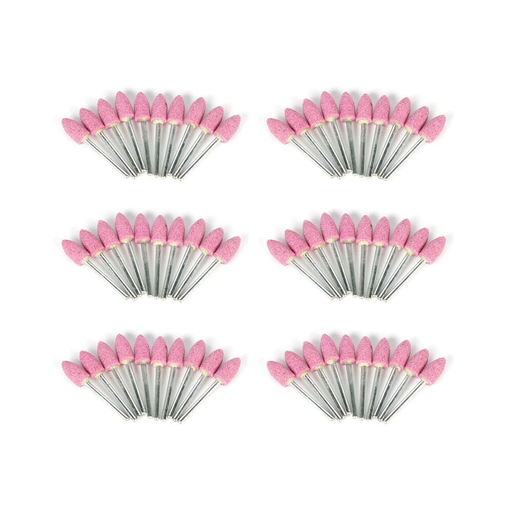 60Pcs Abrasive Mounted Stone For Accessories Grinding Stone Wheel For Rotary Tools Bullet-Shape 4711895302167