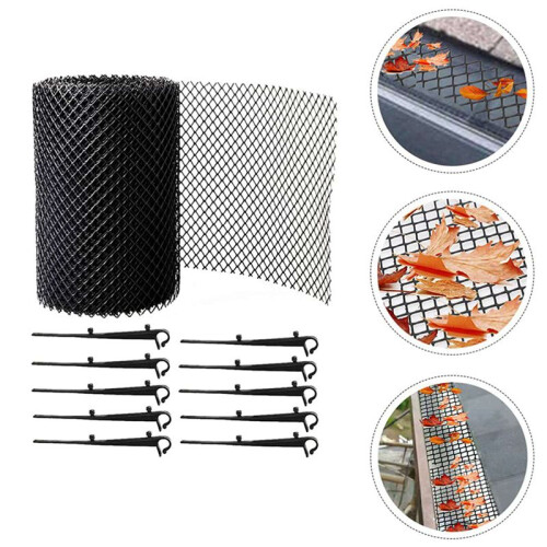 Strainer 4 Set Gutter Guard Mesh Protector Screen Roll Anti- Falling Leaf Guard Leaf Protection Cover to Gutter Drain 1