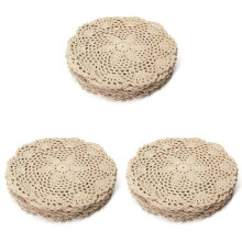 36Pcs Vintage Cotton Mat Round Hand Crocheted Lace Doilies Flower Coasters Lot Household Table Decorative Crafts