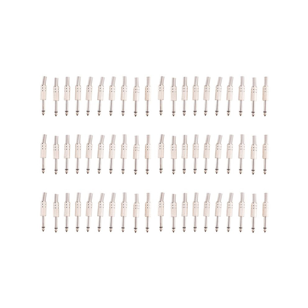 6.35Mm Mono Amplifier Plug 1/4Inch Male Mono Monaural Jack Audio Cable Connector Plug Microphone Audio Connectors 60Pcs 6033581118981