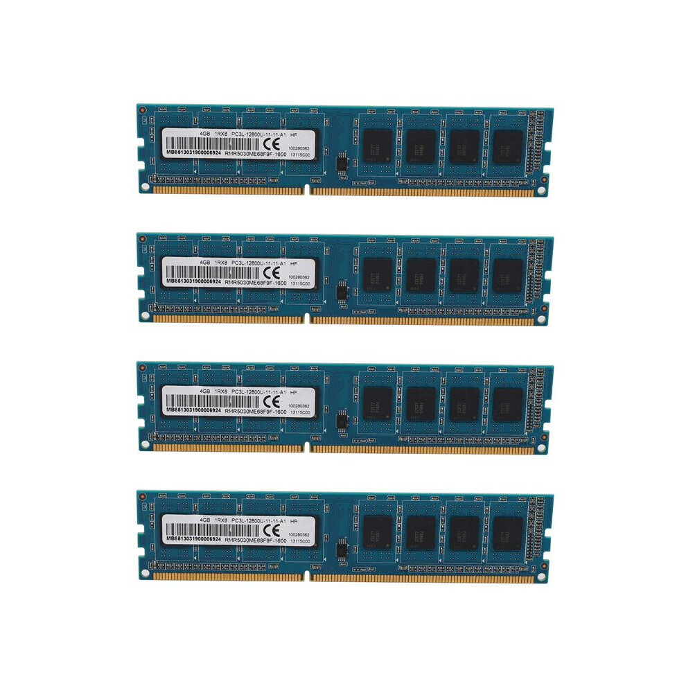 4X Ddr3 4Gb Desktop Memory 1Rx8 Pc3l-12800U 1600Mhz 240Pins 1.35V Cl11 Dimm Ram For Motherboard 6033581134325