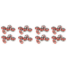 40Pcs 608-2RS Longboard Integrated Bearing Skateboard Wheel Bearing Inline Roller Skate Bearing 8X22X12.6mm,Red