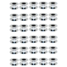 GT2 20 Zahnlose Bohrung 5 mm Aluminium Zahnriemen Umlenkrolle für 3D-Drucker 6 mm Breite Zahnriemen (Packung mit 30 Stück)