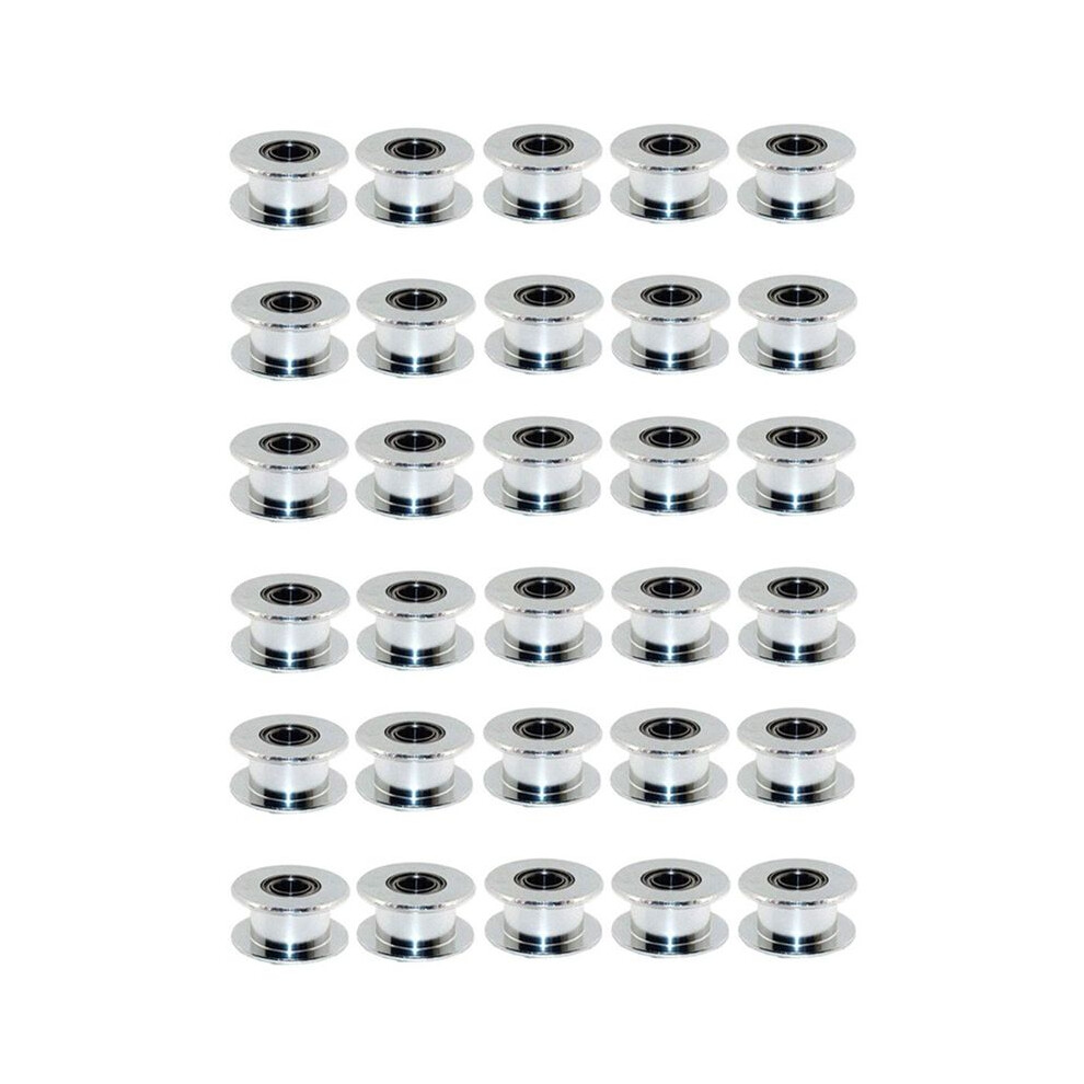 Gt2 20 Toothless Bore 5Mm Aluminum Timing Belt Idler Pulley For 3D Printer 6Mm Width Timing Belt (Pack Of 30Pcs) 4711949366268