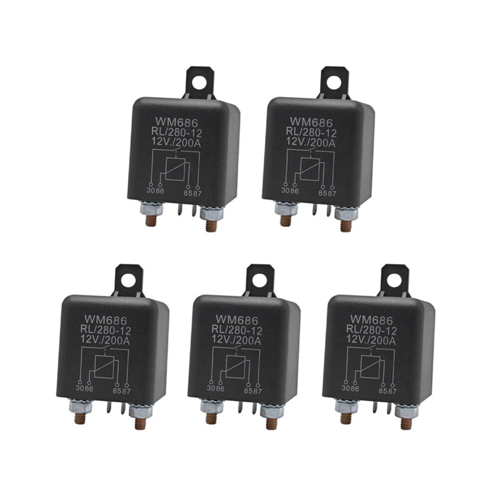 5X Battery Isolator Relay 12V 4-Pin Wm686 Start Relay Car /Off Normally Open Relay Rl/280 200A 4713156989810