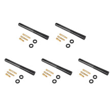 5X Universele 5 Inch 120 mm Zwarte Antenne Koolstofvezelprinter Short- Autoradio AM / FM-Antenne + Adapter