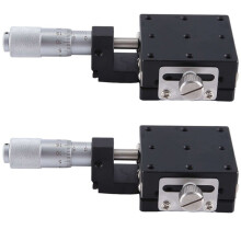 2X X-As 40X40Mm Knop Micrometer Glijdend Podium Geleiderail Type Platform Handmatige Verplaatsing Schuiftafel (LGX40-C)