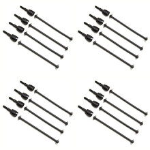 16Pcs Steel Dogbone Drive Shaft & Wheel Axle Replacement 08029 02033 for HSP 94111 94108 94170 1/10 RC Car Parts,Black