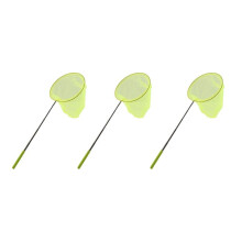 3X Outdoor Catching Catching Butterfly Net Fishing Net Bag Stainless Steel Telescopic Fishing Net Tool-Yellow